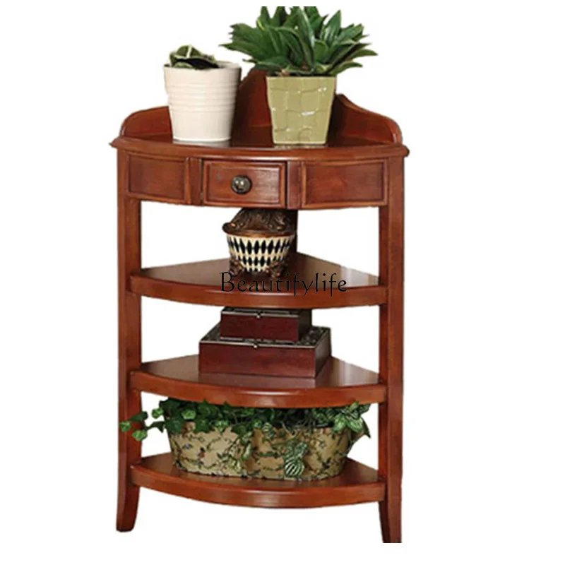 American Triangle Multilayer Storage Corner Cabinet Corner Flower Stand Shelf Showcase Small Angle Frame