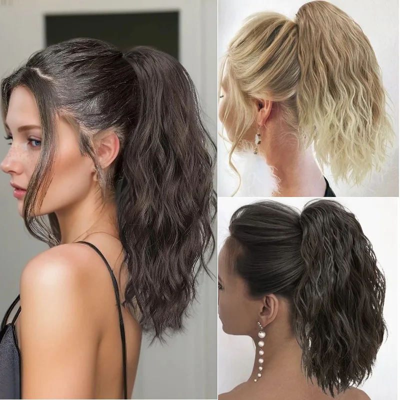 

Вьющийся хвостик, синтетические волосы, зажим для волос, хвост для вечеринки, прическа на день Святого Валентина, натуральное волнистое наращивание волос