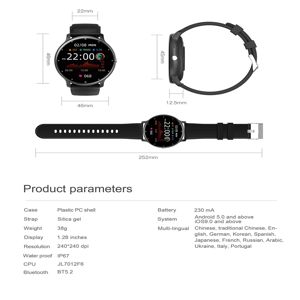 SmartWatch to Answer/make Calls, 1.28 Inch with Pedometer, Fitness Tracker, IP67 Waterproof, 123 Sports Mode for Android IOS