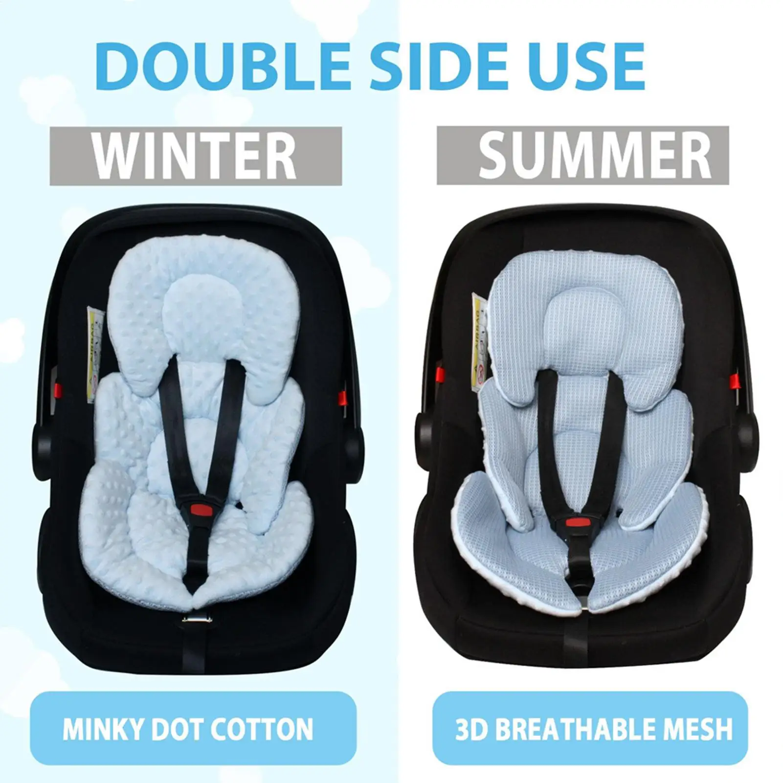 

Подкладка для сиденья коляски, двусторонний поддерживающий дышащий коврик, подкладка для детской коляски, подкладка для сиденья для комфортной поддержки для мальчиков и малышей, дома