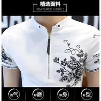 Men's short-sleeved T-shirt summer 2024 new Korean version of the trend pure cotton brand half-sleeved men's polo shirt clothes