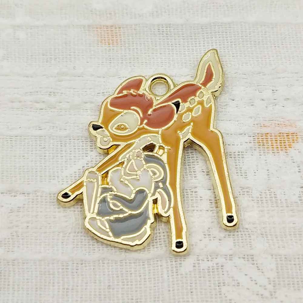 10 pezzi bambi Miss Bunny Orecchini Ciondolo Collana con ciondolo in metallo Portachiavi Materiale fatto a mano fai-da-te