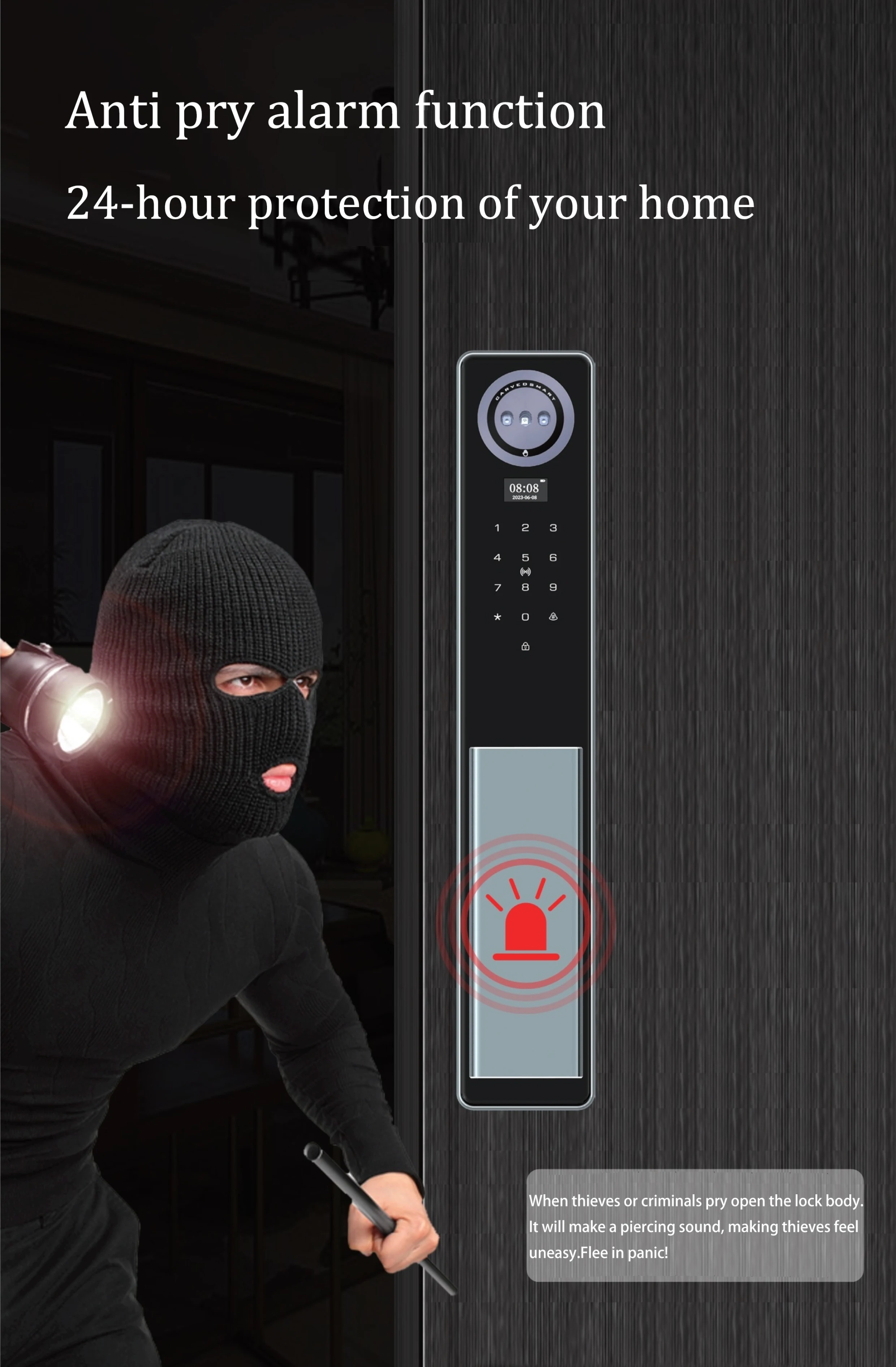 001 TYSH Ai Smart Door Lock Tuya Wifi 3d Facial Recognition Palm Recognition Fingerprint Digital Lock With Video Intercom