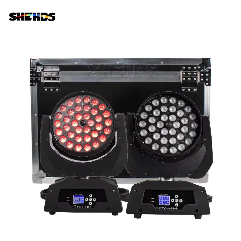 shehds versao botao wash zoom rgbwa mais uv 36x18w flight case para dj disco igreja teatro festa de aniversario bola pcs 01