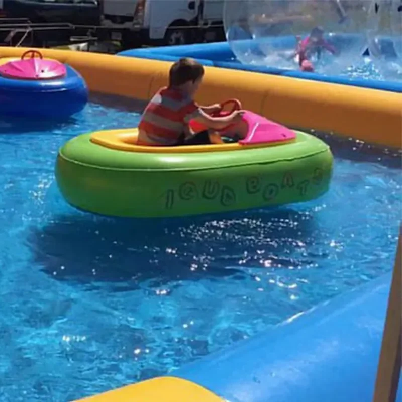Portable Electric Inflatable Bumper Boat for Kids Swimming Pool Water Park Plastic Battery Powered Children Ride on Toy