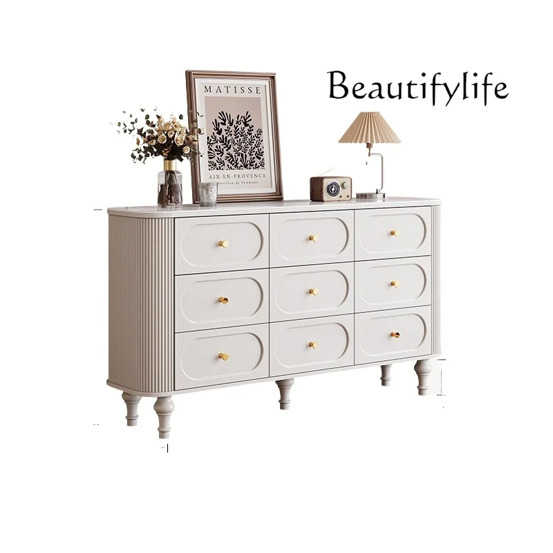 

Light Luxury Chest of Drawers Bedroom Storage Cabinet Living Room Wall Locker Retro Drawer Chest of Drawers