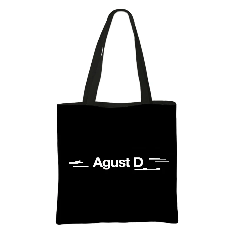 Bolso de mano coreano KPOP Agust D Print D-2 Daechwita para mujer, bolso de mano Suga Min Yoongi, bolso de hombro para playa, bolsas de compras