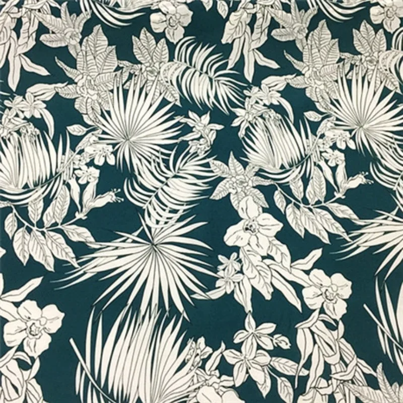 

Vintage 12MM White Large Flower Mulberry Silk Cotton Fabric Clothing Dress Shirt Breathable Summer Textile Sewing