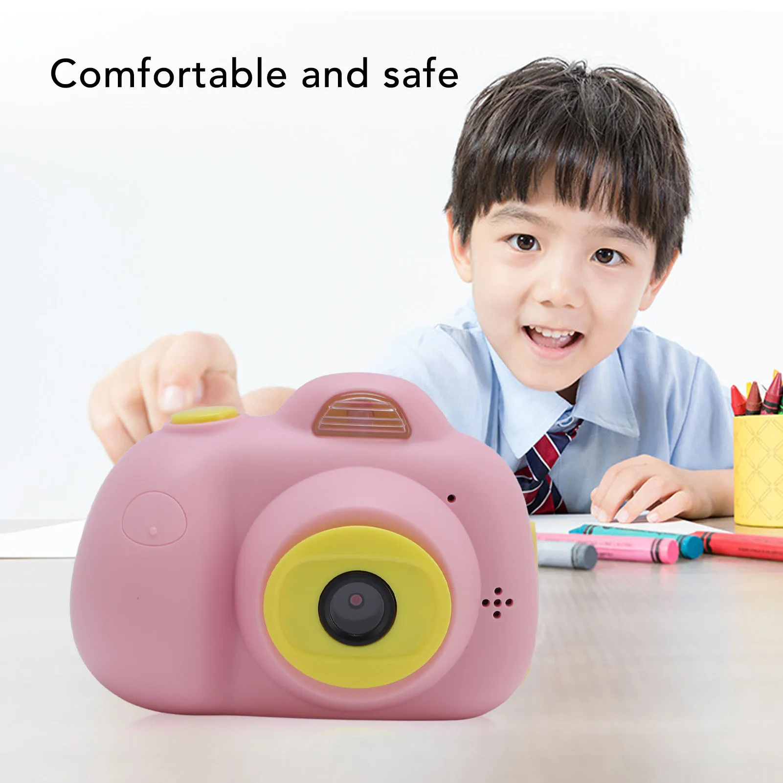 Compact Small Camera Cartoon Photo Frames Digital Camera OTG Compatibility 10S Countdown Timer with 32GB Memory Card for Travel