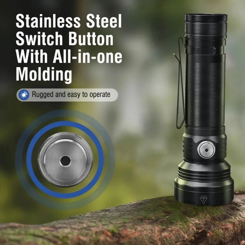 휴대용 LED 손전등 작업등 타입-C 충전식 강력한 EDC 토치 양방향 클램프 포함 야외 캠핑 하이킹용
