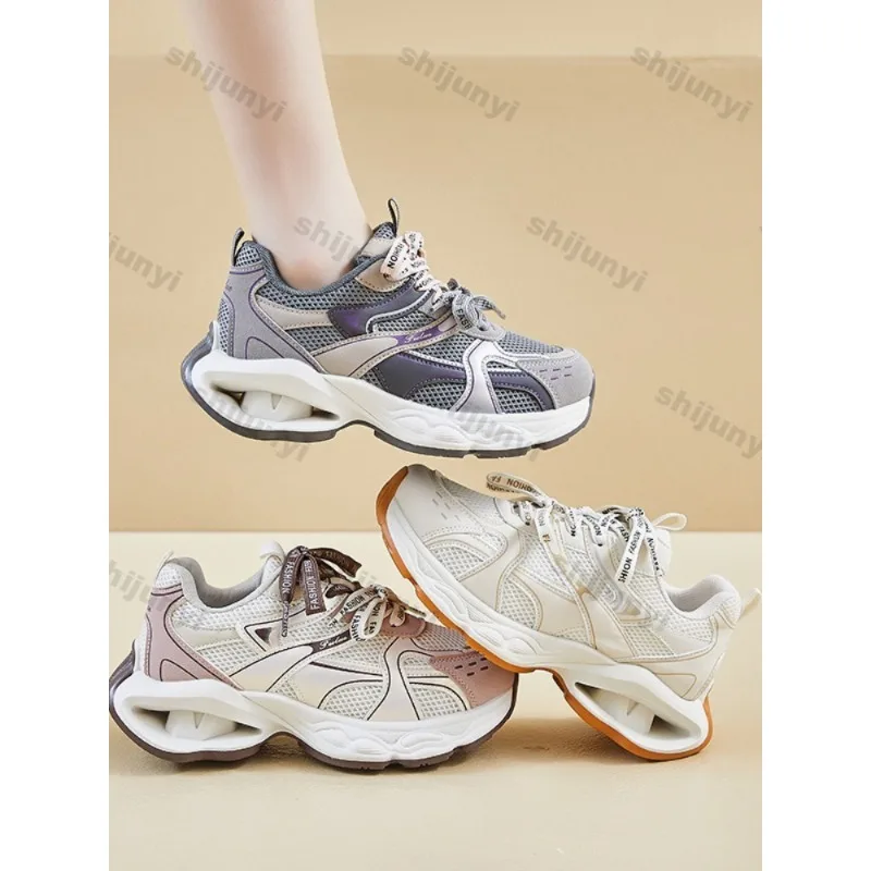 Neue Höhenverstellbare Chunky Sneakers Damen Mode Atmungsaktive Rutschfeste Vulkanisierte Schuhe Strapazierfähige Bequeme Laufschuhe