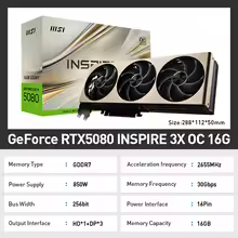 Tarjeta de vídeo gráfica MSI RTX5080 RTX5070 INSPIRE 3X OC GDDR7 256 bits diseño de juegos Esports de escritorio placa de vídeo profesional - AliExpress 7