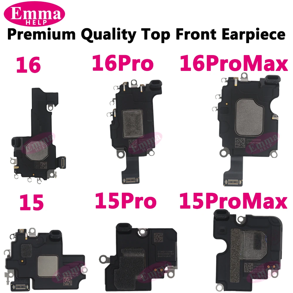 Top Earpiece Speaker for iPhone 16 15 Pro Max Plus Ear Sound Receiver with Proximity Sensor Flex Cable Replacement Repair Parts