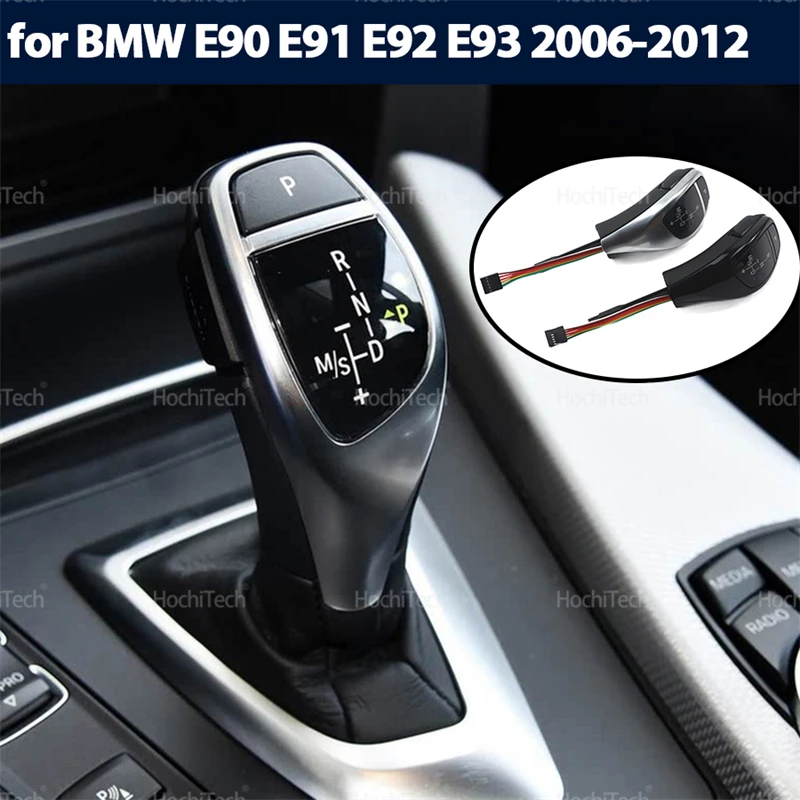 

LED PU Leather Sliver LED Thumb Gear Shift Knob Automatic Gear Shifter Lever Handle for BMW 3 Series E90 E91 E92 E93 2006-2012