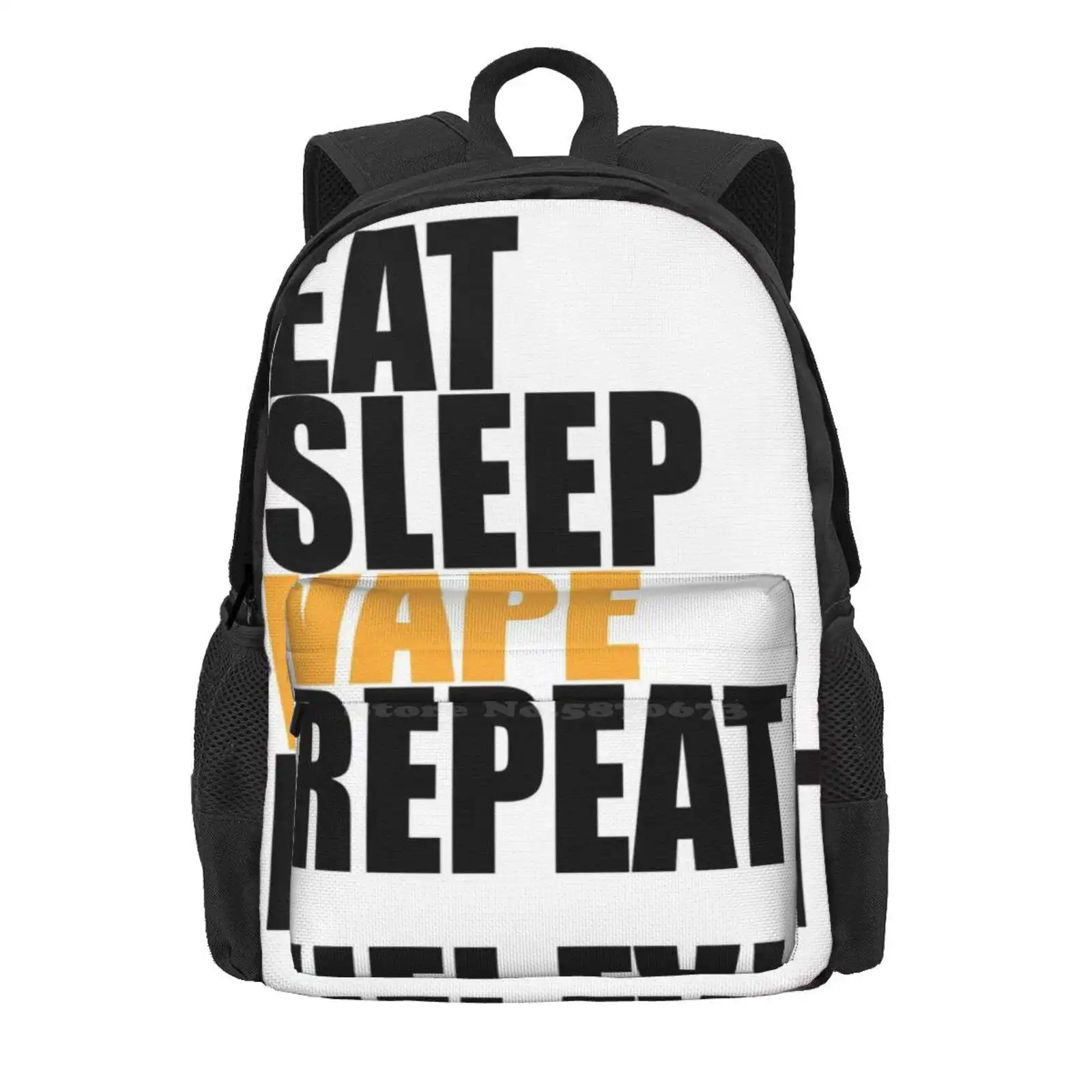 Eat Sleep Vape Repita Mochilas Escolares, Viagem, Mochila Laptop, Eatsleepfutsalshirt futsalfever