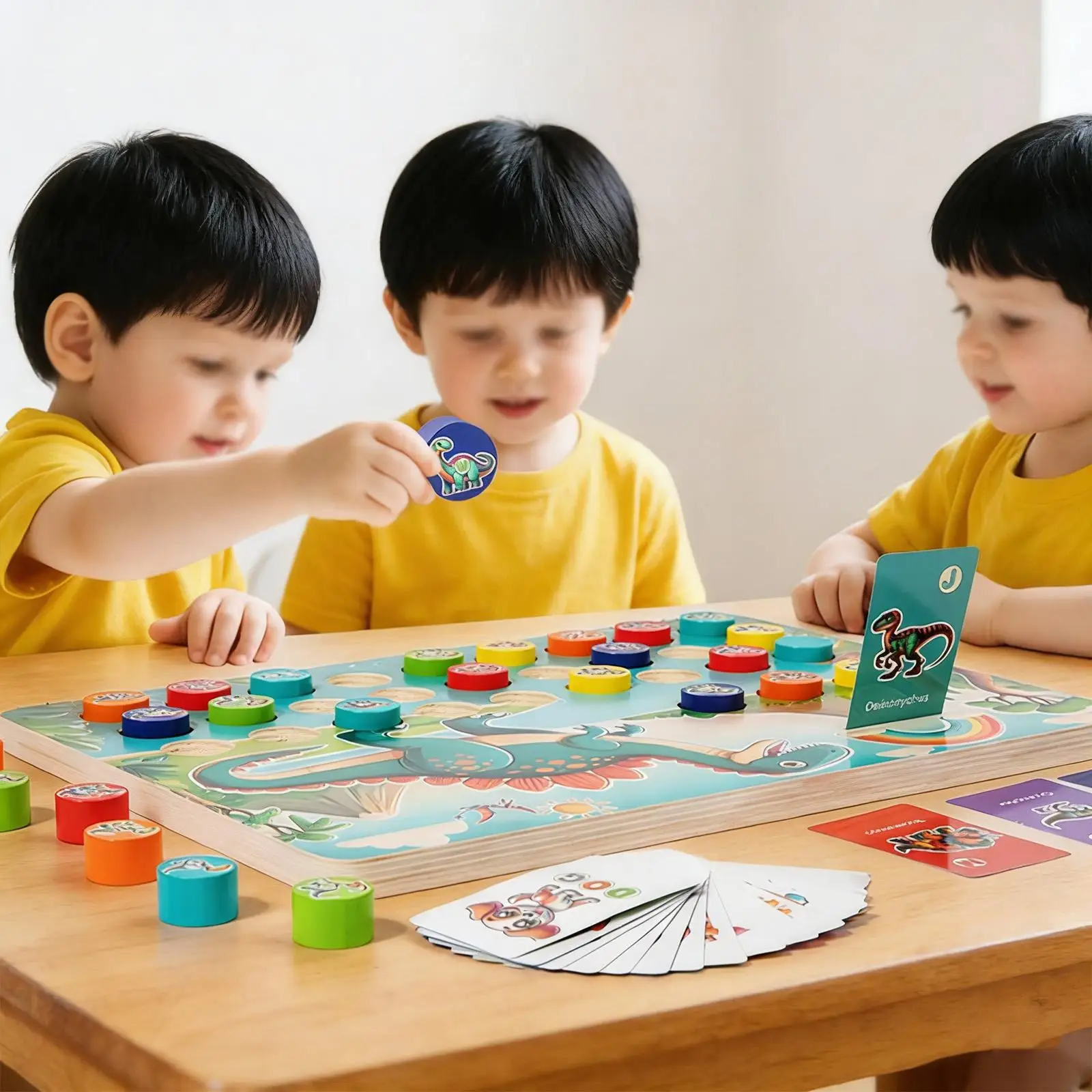 Wooden Dinosaur Matching Game Brain Teaser Preschool Development Gift Memory Sensory Toy Educational Puzzles for Kids Boys Girls