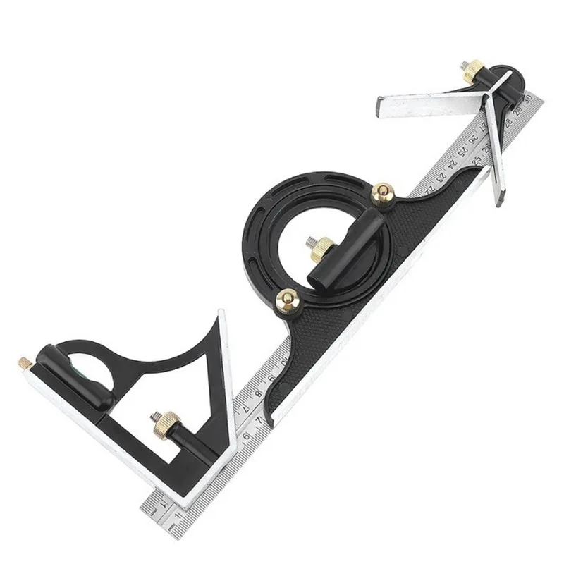 

3-in-1 Woodworking Combination Square 300mm Adjustable Set – Measuring Ruler, Angle Finder & Protractor Tool for Carpentry & DIY