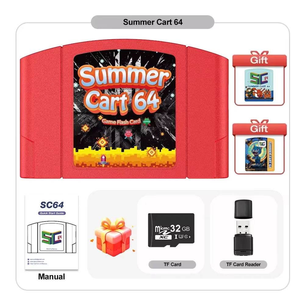 SummerCart64 32GB SD Card Adapter for Nintendo 64