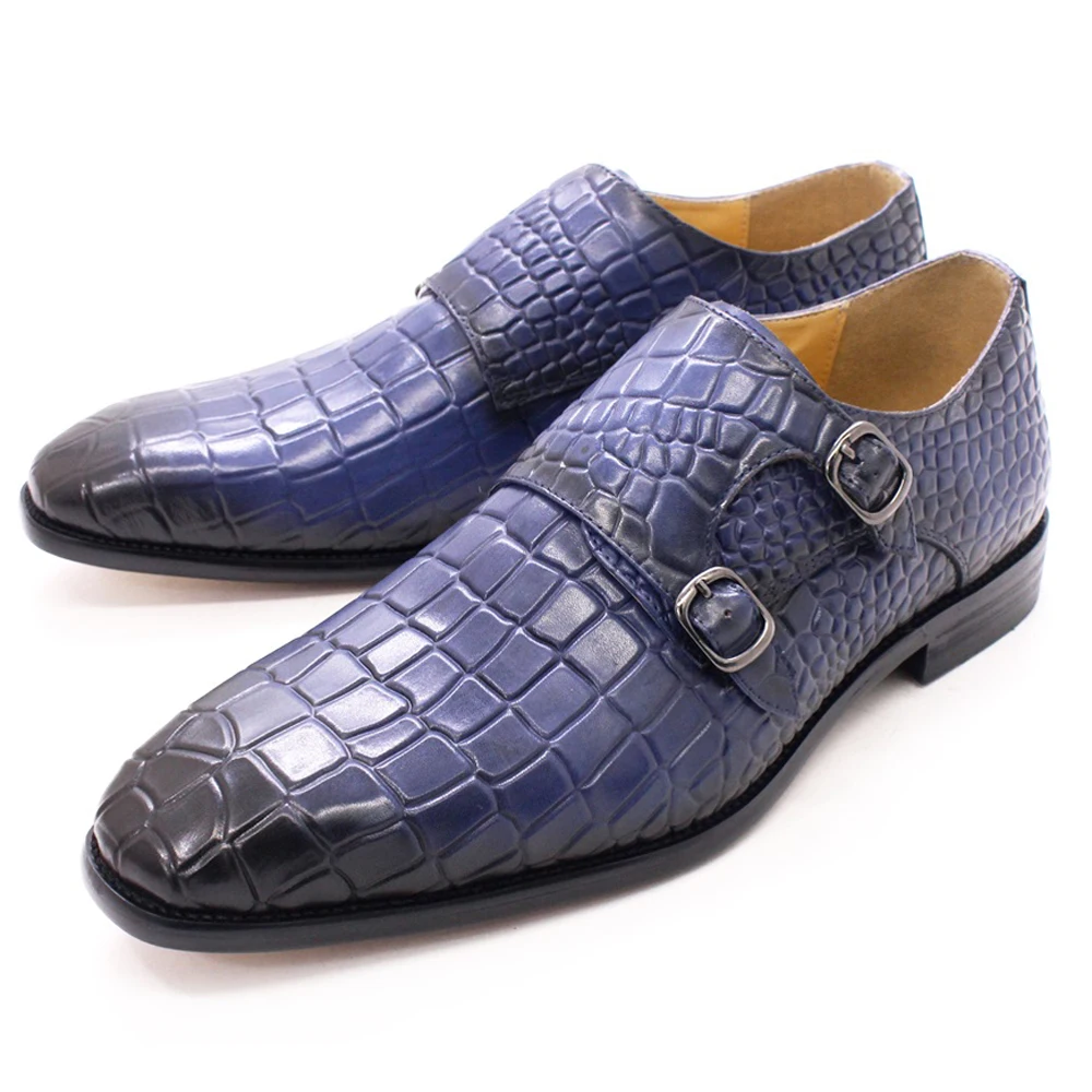 Black men's Loafers 2026 Leather Wedding Party Dress Shoes Italian Pointed Double-breasted Men Handmade Shoes  Luxury Shoes
