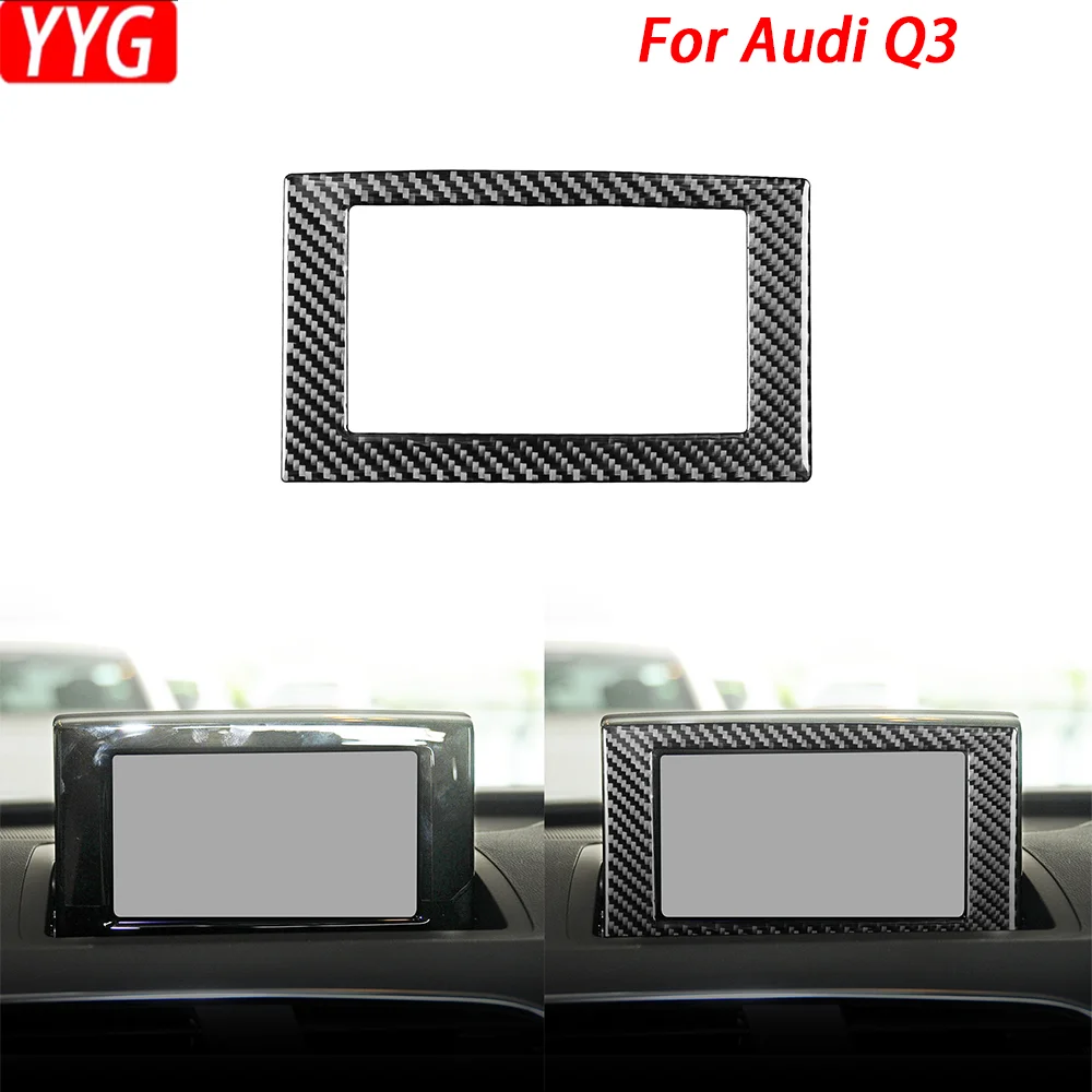 

Central Navigation Carplay Outer Frame Paenl For Audi Q3 2015—2018 Car Accessories Carbon Fiber Cover Trim Sticker Modification