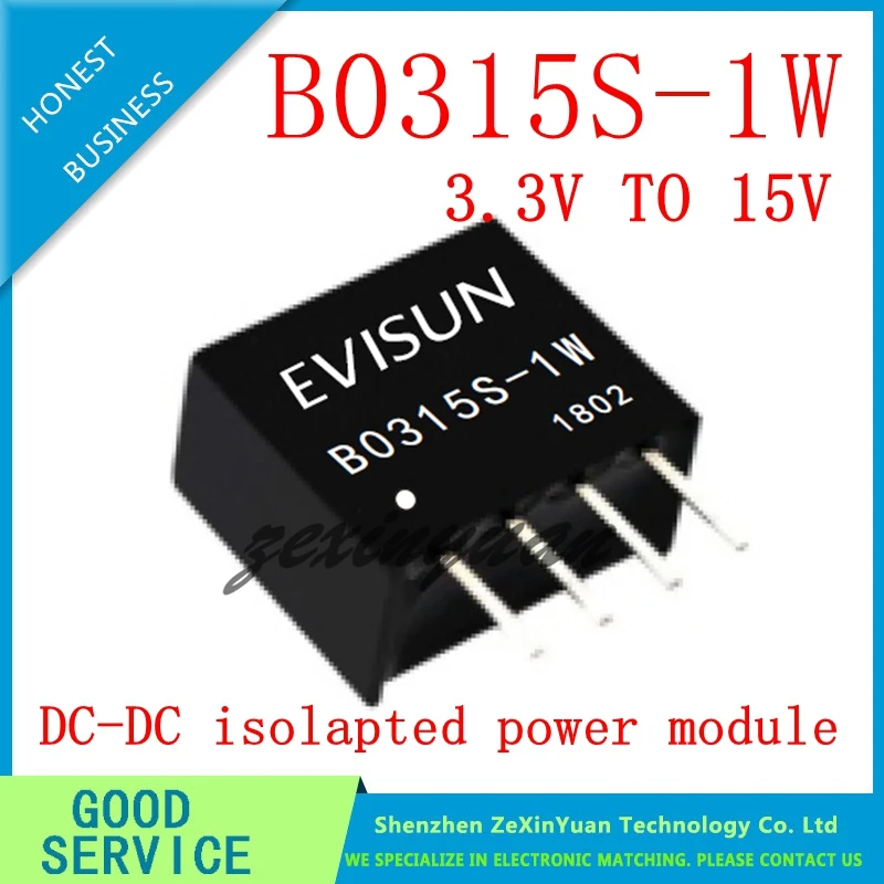 5ชิ้น/10ชิ้น/20ชิ้น B0315S-1WR2 B0315S-1WR3 B0315S-1W B0315S จิบ-4 3.3โวลต์ถึง15โวลต์โมดูลไฟฟ้าแยก DC-DC