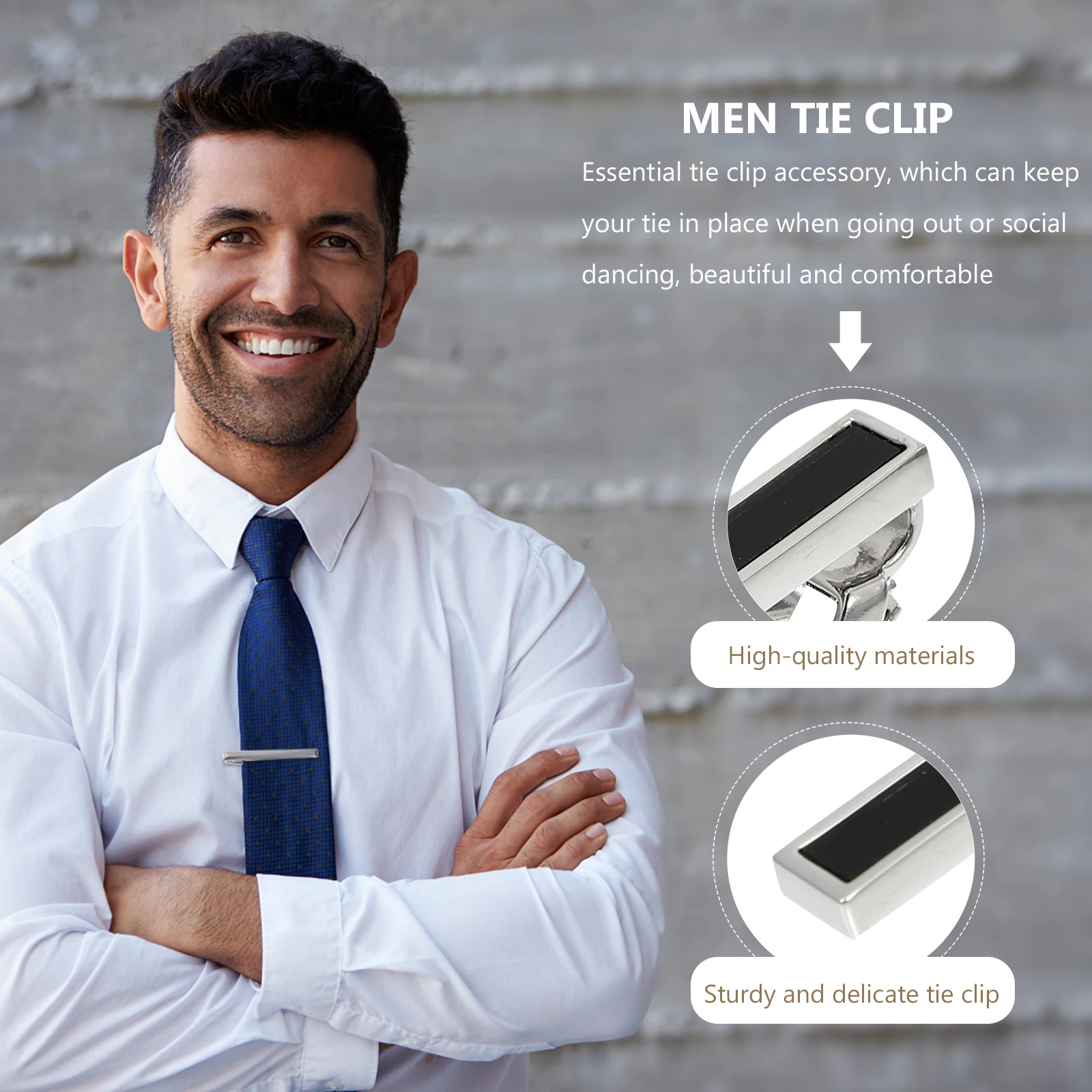 Men Tie Clip Delicate Necktie Clasp Copper Practical Wedding Accessory Strong Durable Stylish Simple Design Suitable All