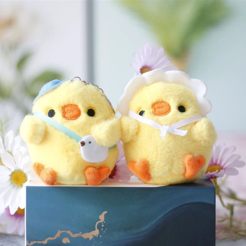 Cute Little Yellow Chicken Pendant Plush Toy Doll Bag Pendant Keychain