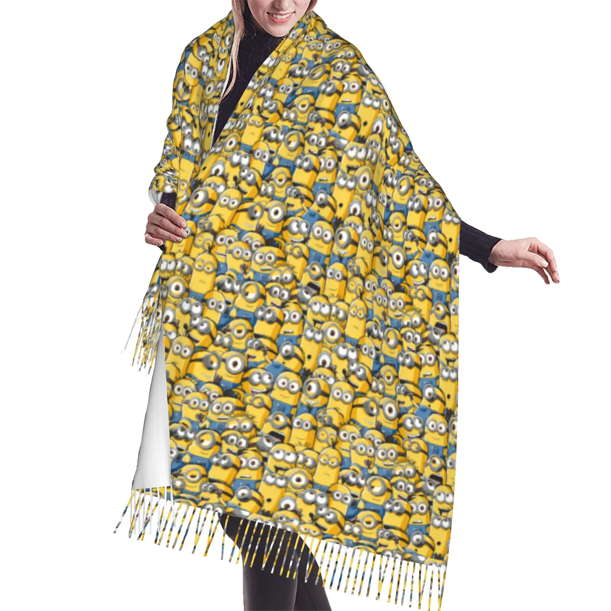 Customized Printed M-Minioned Anime Scarf  Men Women Winter Warm Scarves Manga Cartoon Shawls Wraps