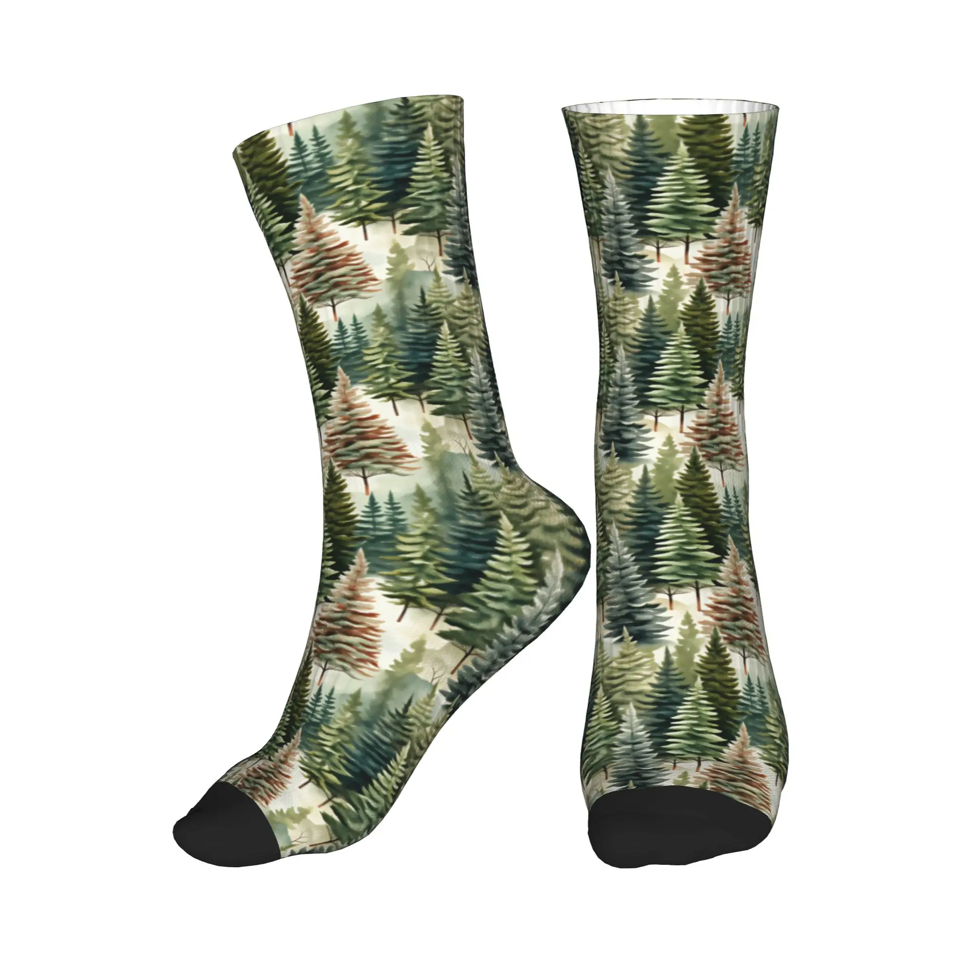 

Kawaii Pine Tree Forest Pattern Socks Women Men Warm 3D Printing Football Sports Socks
