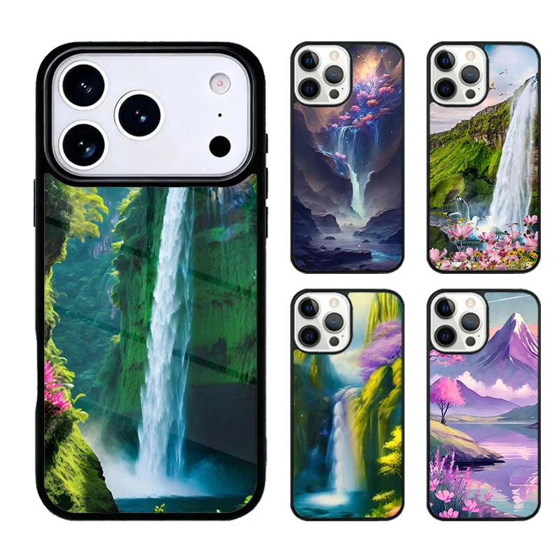 

Fairy Waterfall Valley Phone Case For iphone 17 Pro Max Air 16e 15 Plus 14 13 12 11 Pro Max Back Cover Coque Funda