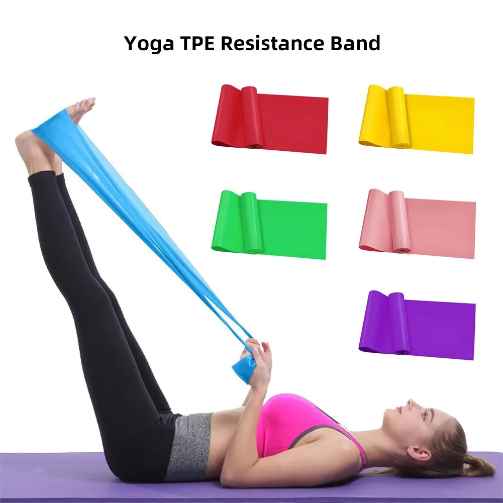 Yoga Pilates Resistance Band Long Training Stretch Bands for Physical Therapy Lower Body home Strength Elastic Exercise Bands