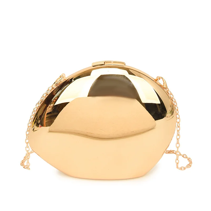 Designer Acrylic Shell Shape Clutch Bag Gold Silver Women Evening Party Bag Cute Shiny Metal Shoulder Crossbody Bags Small Purse