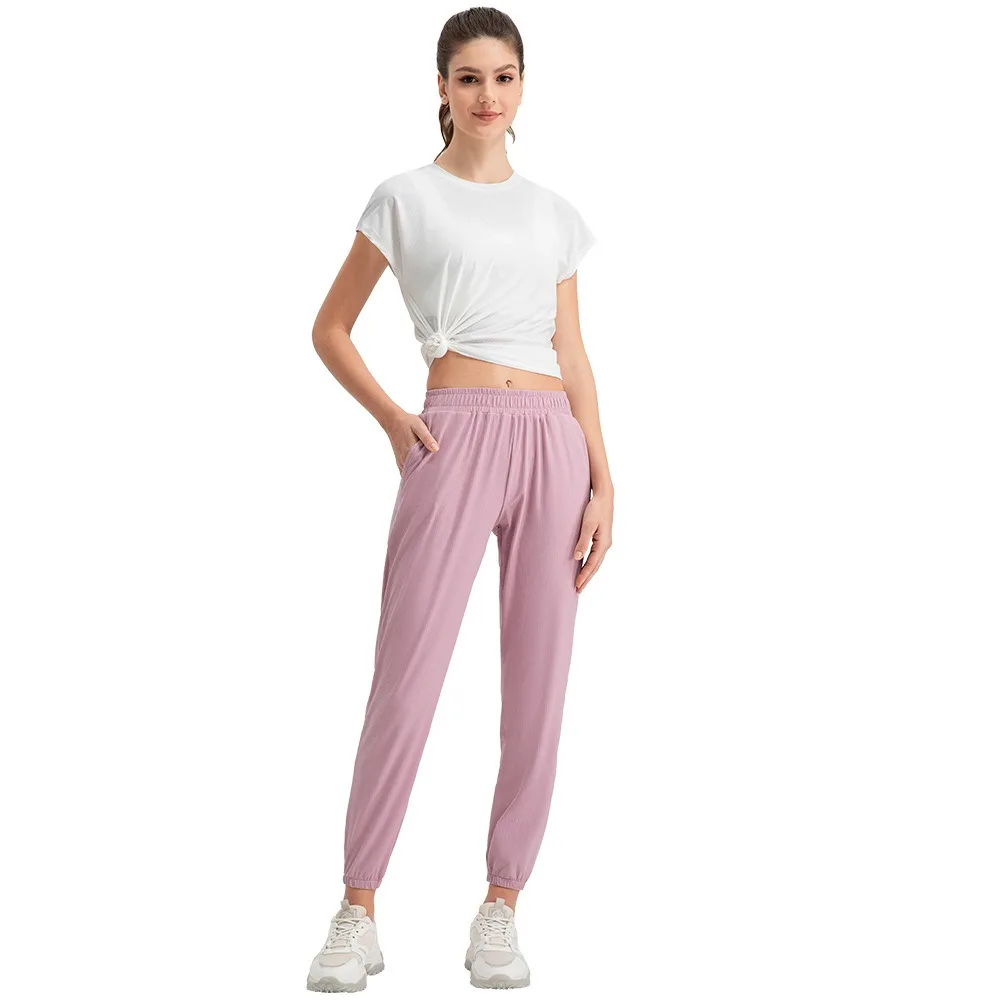 Women High Waist Jogger Pants Loose Quick Dry Yoga Pants with Pockets Casual Running Fitness Sports Trousers