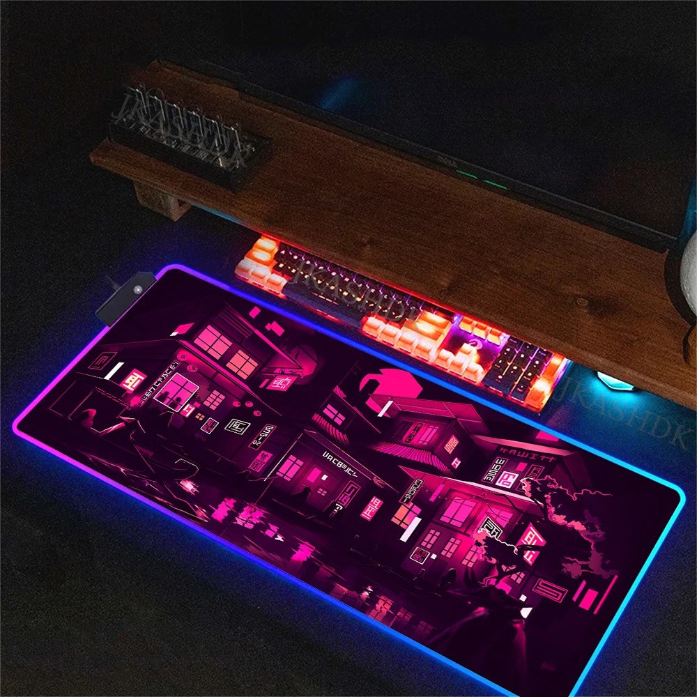 Large LED Desk Mat XXL Computer RGB Mousepad Personalized 90x40cm Backlight Keyboard Mat Table Carpet Gaming Mouse Pad Mausepad