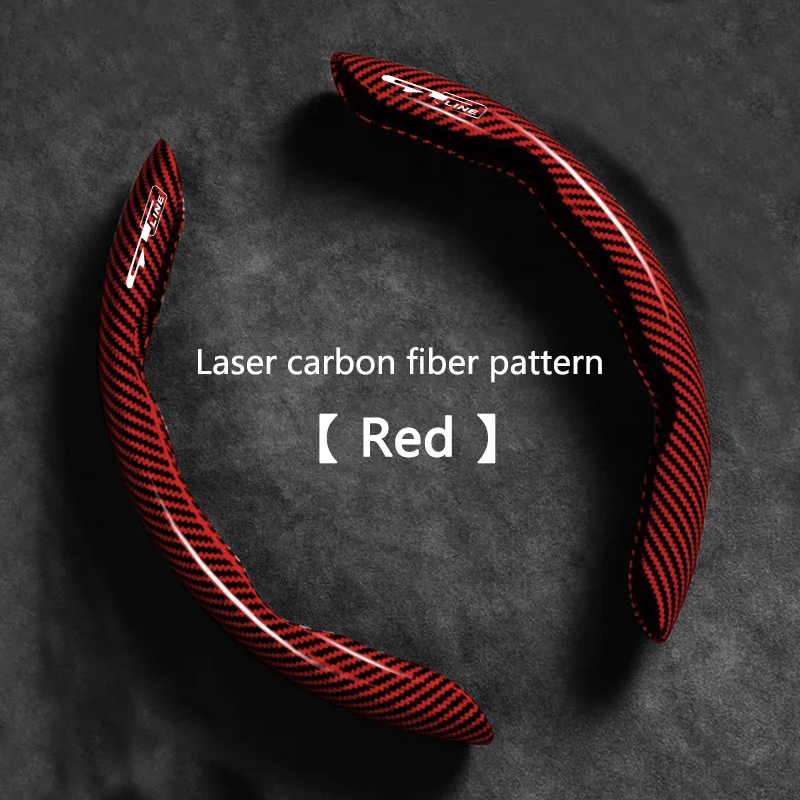 Carbon fiber Car Steering Wheel Cover For KIA Gt GTline Xline Ceed Forte RIO STINGER Seltos K3 K4 Anti-slip Protection Accessory