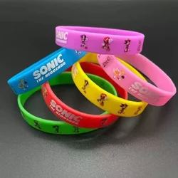 Sonic The Hedgehog Silicone Anime Pulseira, Mario Bros Pulseira de Borracha, Suprimentos para festas infantis, Presente infantil