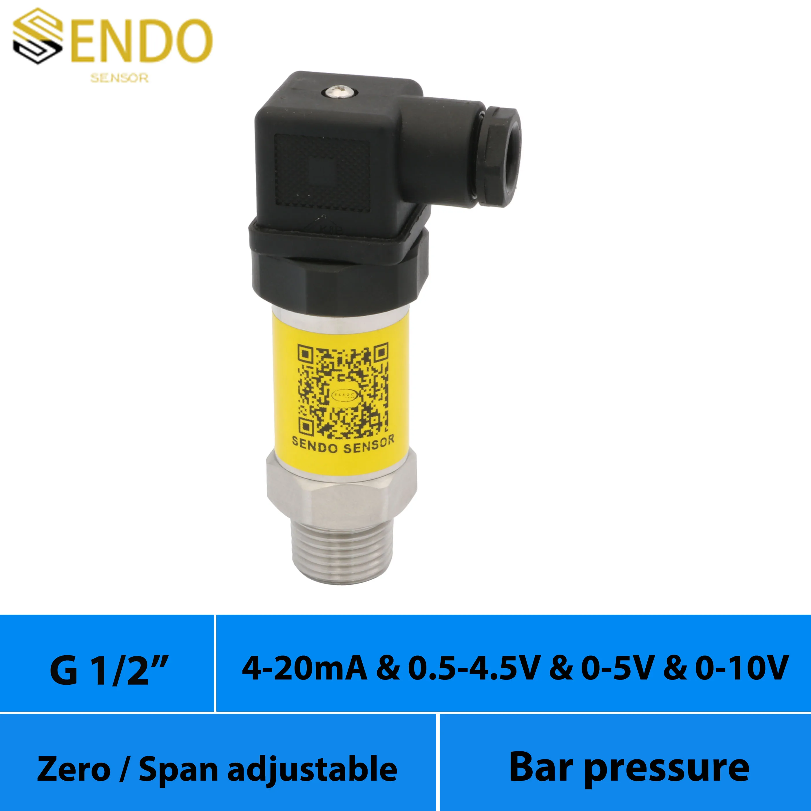 

4 20 mA 0 20mA 0.5 4.5 V 0 5 V 0 10 V output pressure sensor transmitter 1bar 600kpa 4 bar 10bar 30 mpa 40mpa gauge g 1/2 thread