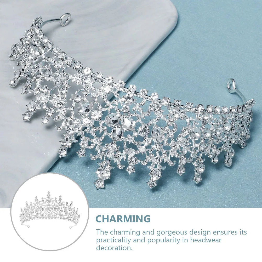 كامل حجر الراين تيارا أنيقة غطاء الرأس الزفاف لحفل زفاف عيد ميلاد حفلة موسيقية سبيكة تاج النساء فتاة الرجعية أغطية الرأس #2