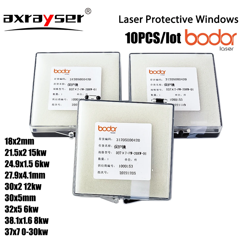 Original Fibra Laser Proteção Janela Lente Corpo Lente Óptica Poderoso Cabeça da Máquina de Corte 21.5×2 27.9×4.1 30×5 37×7 10 Pcs por Lote