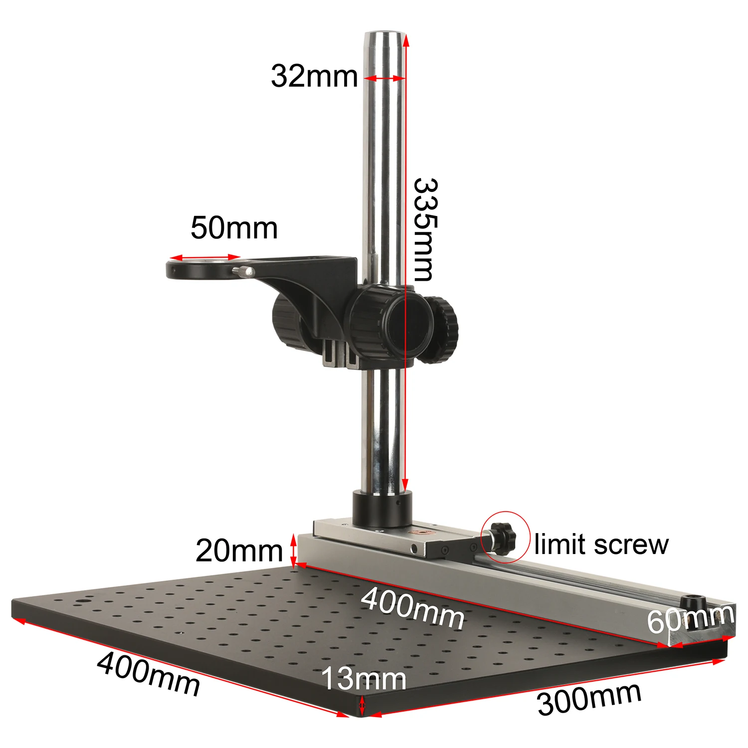 KOPPACE Microscope optical platform bracket,Lens Frame 50mm,Slider travel:230mm