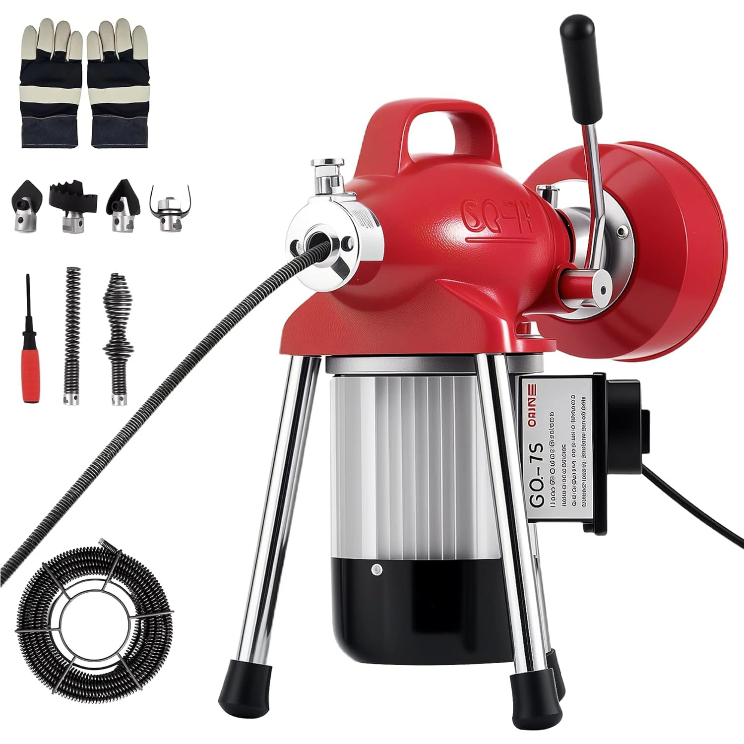 

Professional Drain Cleaning Machine, Electric Sewer Snake Auger 500W 400RPM,Auto-Feed for 3/4" to 4" Pipes Sink Toilet Drainage
