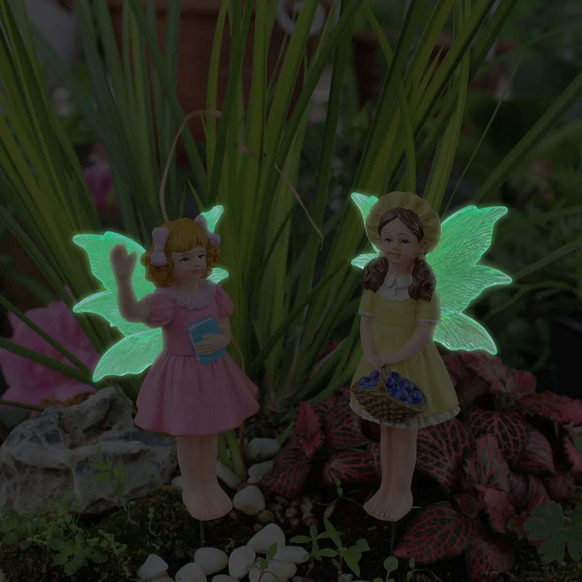 Adorable Fairy & Bird Statue- Handmade Resin, Outdoor Garden & Window Decor