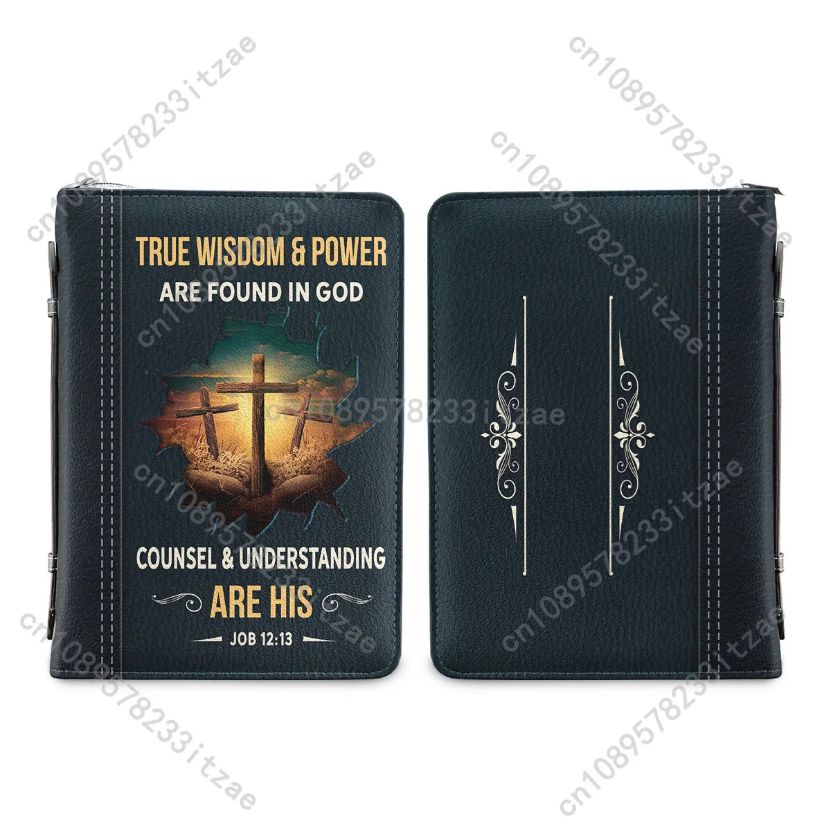 True Wisdom And Power Are Found In God Bible Hymns Print Women's Holy Storage Bag Christian Bags Exquisit Leather Bible Cover