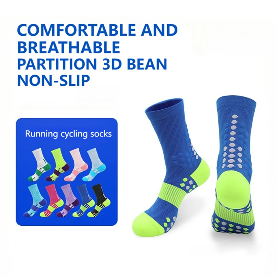 1 Pair Cycling Sports Sock for Men Woman Summer Running Compression Soccer Socks Cushioned Moisture Wicking Stretch Socks