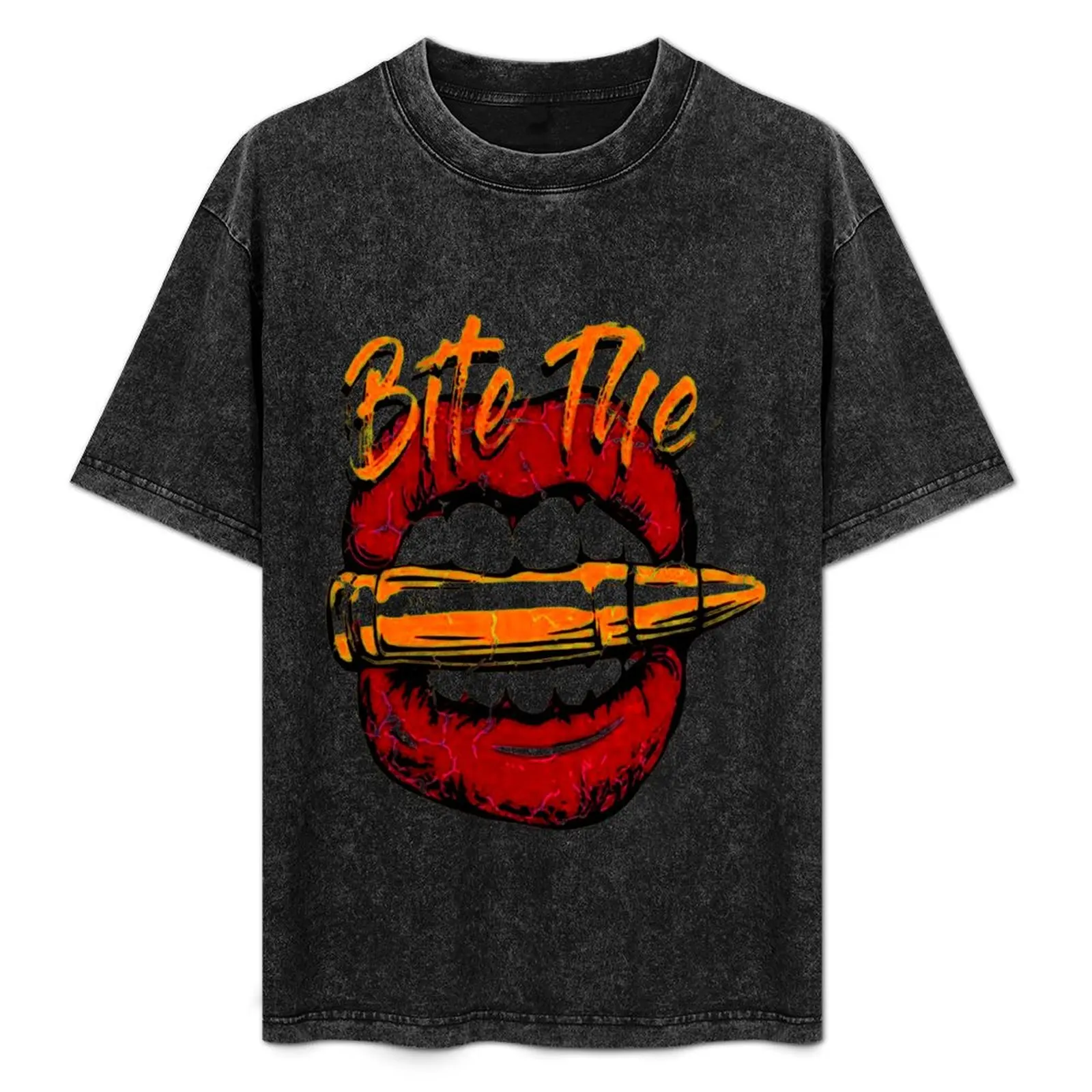 

Bite The Bullet Letter T-Shirt t shirts for man graphic funny essential t shirt T-Shirt