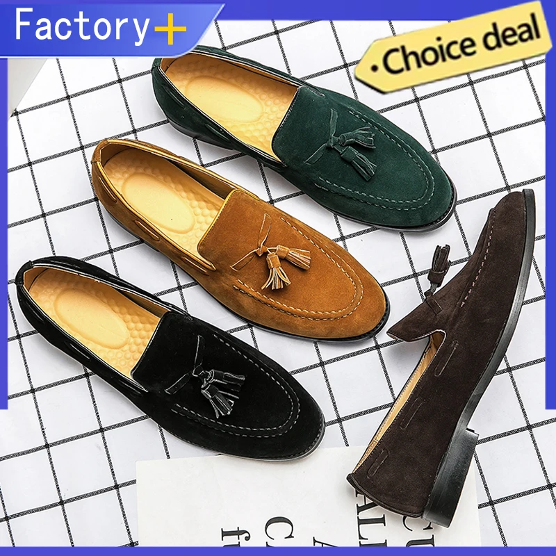 

Men Casual Leather Shoes Flat Slip On Leather Loafers Male Classic Walking Social Casual Office Leather Shoes Men's Dress Shoes
