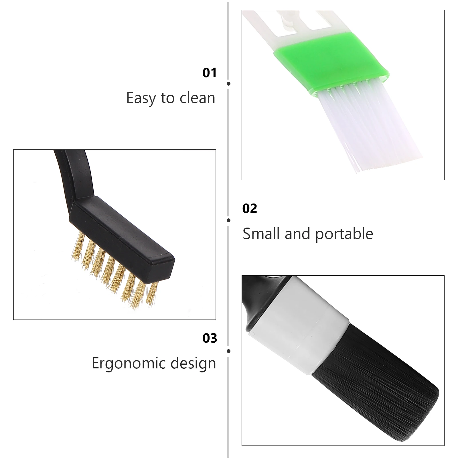 

1 set Detail Brush Set Car Cleaning Tools Wheel Hub Cleaner Interior Dusting Supplies Plastic Pig Bristles Reusable