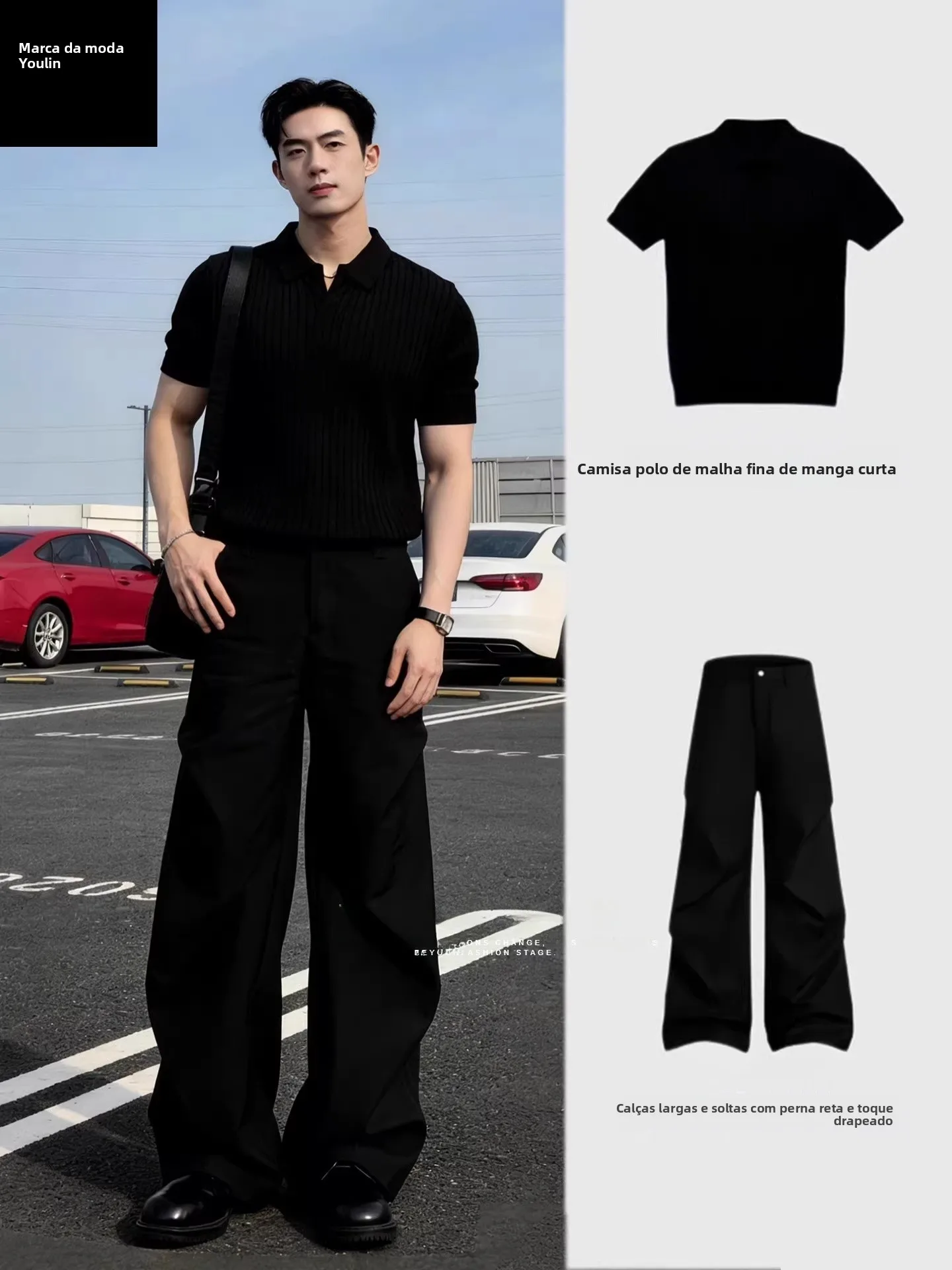 you-lun-メンズ-ニット半袖ポロシャツセット-クールでハンサムなショルダーtシャツ-夏のカジュアルスポーツウェアセット