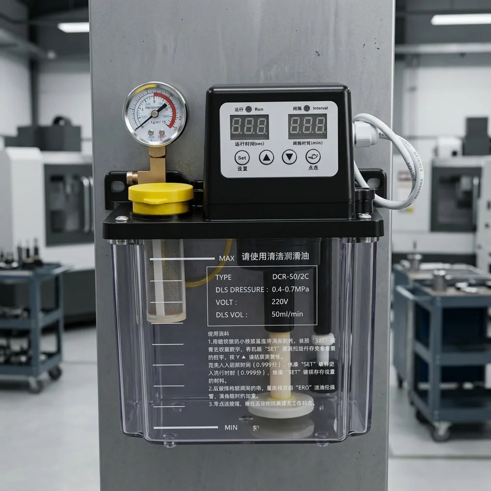 Digital Lubrication System 110V 1L Tank with Pressure Monitoring and Scale Indication for CNC and Milling Machines