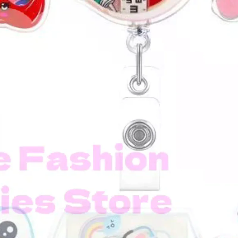 1Pcs New Design 1 Piece Shaker Acrylic Retractable Nurse Badge Reel Anime Heart Lung Teeth Doctor Name Tag ID Card Holder Clip